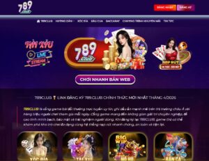 Hình ảnh tổng quan giao diện trang chủ 789Club với thiết kế hiện đại, trực quan